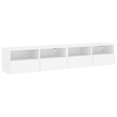 Meubles TV muraux 2 pcs blanc 80x30x30 cm bois d'ingénierie