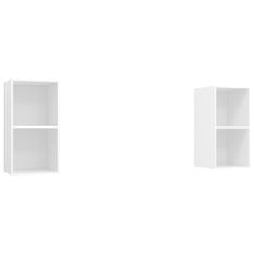 Meubles TV muraux 2 pcs Blanc 2