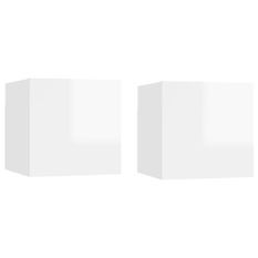 Étagère murale 2 pcs Blanc brillant 30,5x30x30 cm