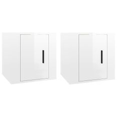 Meubles TV muraux 2 pcs Blanc brillant 40x34,5x40 cm