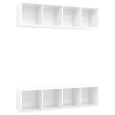 Meubles TV muraux 2 pcs Blanc brillant