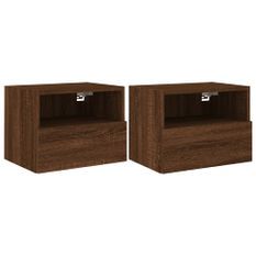 Meubles TV muraux 2 pcs chêne marron 40x30x30cm bois ingénierie