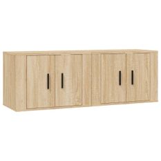 Meubles TV muraux 2 pcs chêne sonoma 57x34,5x40 cm