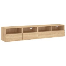 Meubles TV muraux 2 pcs chêne sonoma 80x30x30cm bois ingénierie