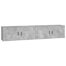 Meubles TV muraux 2 pcs gris béton 100x34,5x40 cm