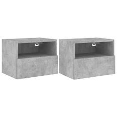 Meubles TV muraux 2 pcs gris béton 40x30x30cm bois d'ingénierie