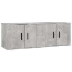 Meubles TV muraux 2 pcs gris béton 57x34,5x40 cm