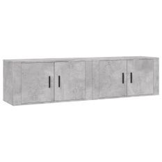 Meubles TV muraux 2 pcs gris béton 80x34,5x40 cm