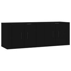 Meubles TV muraux 2 pcs noir 57x34,5x40 cm