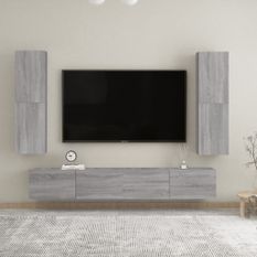 Meubles TV muraux 2 pcs Sonoma gris 30,5x30x110 cm
