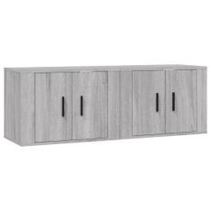 Meubles TV muraux 2 pcs sonoma gris 57x34,5x40 cm