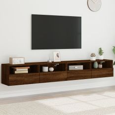 Meubles TV muraux 2pcs chêne marron 100x30x30cm bois ingénierie