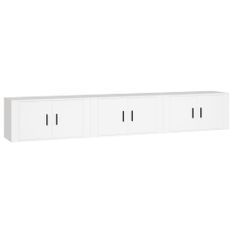 Meubles TV muraux 3 pcs blanc 80x34,5x40 cm