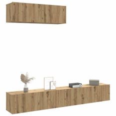 Meubles TV muraux 3 pcs chêne artisanal 100x30x30 cm