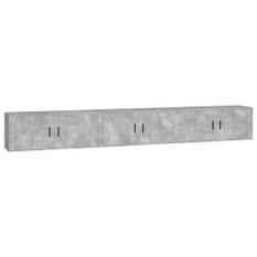 Meubles TV muraux 3 pcs gris béton 100x34,5x40 cm