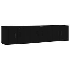 Meubles TV muraux 3 pcs noir 57x34,5x40 cm