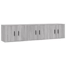 Meubles TV muraux 3 pcs sonoma gris 57x34,5x40 cm