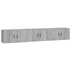 Meubles TV muraux 3 pcs sonoma gris 80x34,5x40 cm