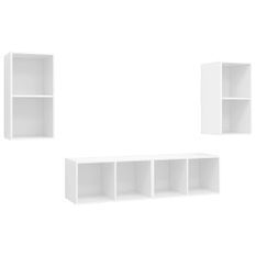 Meubles TV muraux 4 pcs Blanc 4