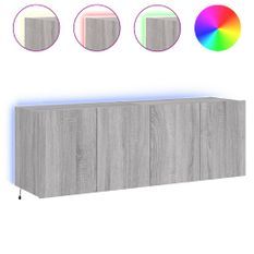 Meubles TV muraux et lumières LED 2pcs sonoma gris 60x35x41 cm