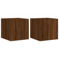 Meubles TV muraux lumières LED 2 pcs chêne marron 30,5x35x30 cm