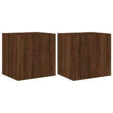 Meubles TV muraux lumières LED 2 pcs chêne marron 40,5x35x40 cm