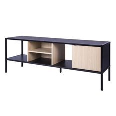 MINSK Meuble TV 1 porte - Imitation bois - L 140 x P 40 x H 50 cm