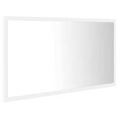 Miroir à LED de salle de bain Blanc 80x8,5x37 cm