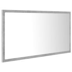 Miroir à LED de salle de bain Gris béton 80x8,5x37 cm