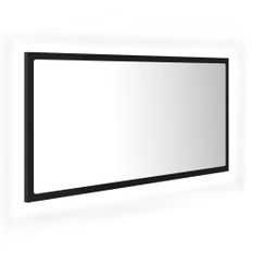 Miroir à LED de salle de bain Noir 90x8,5x37 cm