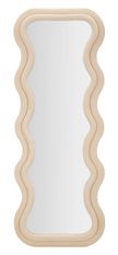 Miroir crème en velours au cadre ondulé Emily