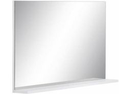 Miroir de salle de bain avec tablette blanc brillant Kelia 91 cm