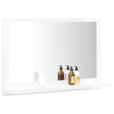 Miroir de salle de bain Blanc brillant 60x10,5x37 cm