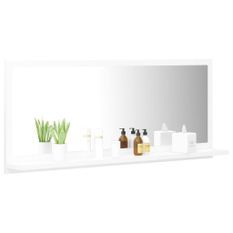 Miroir de salle de bain Blanc brillant 90x10,5x37 cm