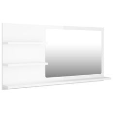 Miroir de salle de bain Blanc brillant 90x10,5x45 cm