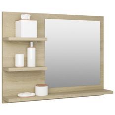 Miroir de salle de bain Chêne sonoma 60x10,5x45 cm