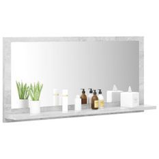 Miroir de salle de bain Gris béton 80x10,5x37 cm