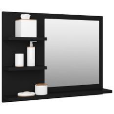 Miroir de salle de bain Noir 60x10,5x45 cm
