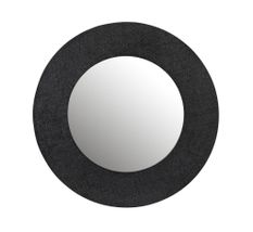 Miroir métal effet jute noir Kolina D 70 cm