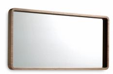Miroir mural bois plaqué noyer Hena 100 cm