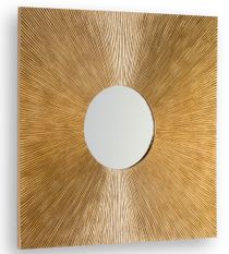 Miroir mural carré bois naturel LURY – L 80 x H 80 cm