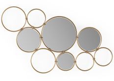 Miroir mural design en métal doré LIMO - L 100 x H 57 cm