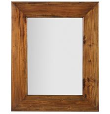 Miroir mural en bois d'acajou massif marron FALKANE - L 80 x H 100 cm