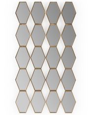 Miroir mural moderne métal doré ZIMMO - L 72 x H 133 cm