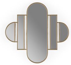 Miroir mural moderne métal doré ZIRA - L 84 x H 82 cm