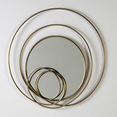 Miroir mural multi-cercles métal doré Riv