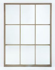 Miroir mural multi-rectangles bois laqué beige Nathi