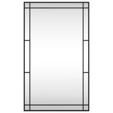 Miroir mural rectangulaire avec cadre noir en métal KLARA