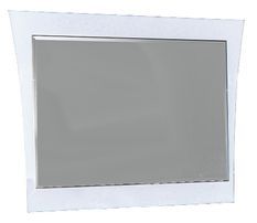 Miroir mural rectangulaire design bois laqué blanc Jade 80 cm
