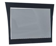 Miroir mural rectangulaire design bois laqué noir Jade 80 cm